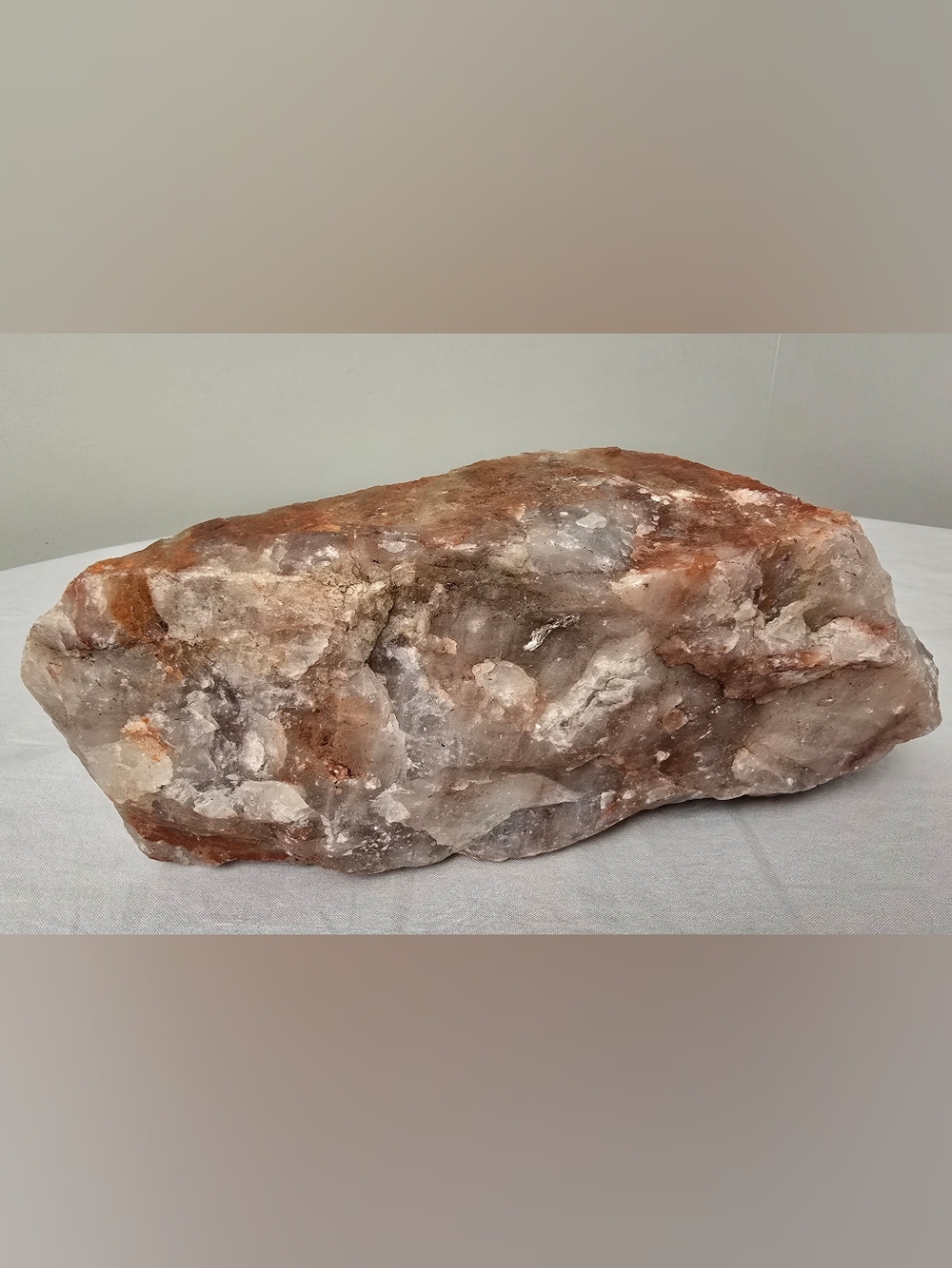 Iron Stained Quartz Rusty Orange White Gray 10" 9.94 lbs 10x6x4